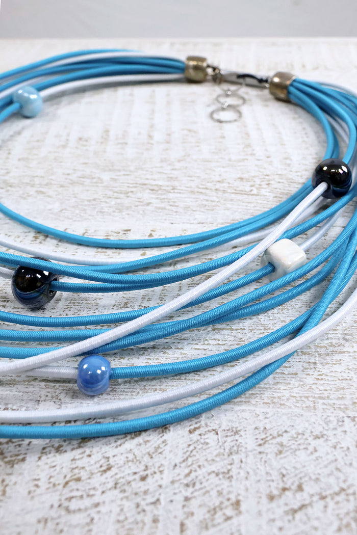 Christina Brampti Elastic Multi-wire + Ceramic Beads Necklace