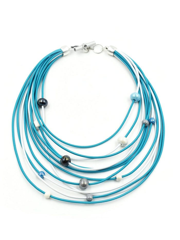 Christina Brampti Elastic Multi-wire + Ceramic Beads Necklace