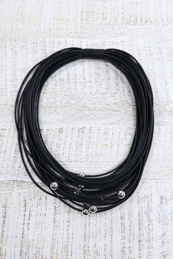 Christina Brampti Silver Accents Rubber Strands Necklace