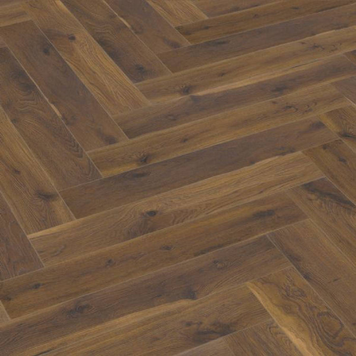 Coffee Oak Herringbone 12mm Laminate Wooden Flooring - 1.92sqm per pack