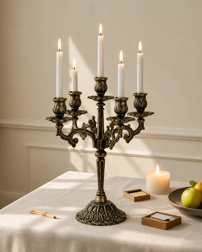 'Constantinople' Cast Iron 5 Arm Candelabra