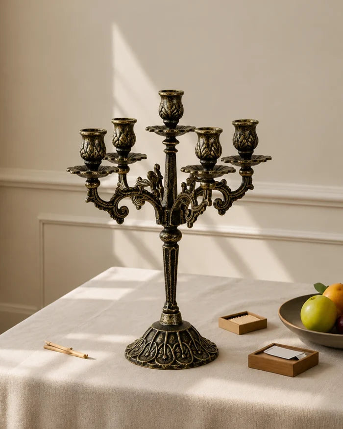 'Constantinople' Cast Iron 5 Arm Candelabra