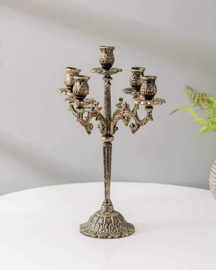 'Constantinople' Cast Iron 5 Arm Candelabra - The Decor Kart