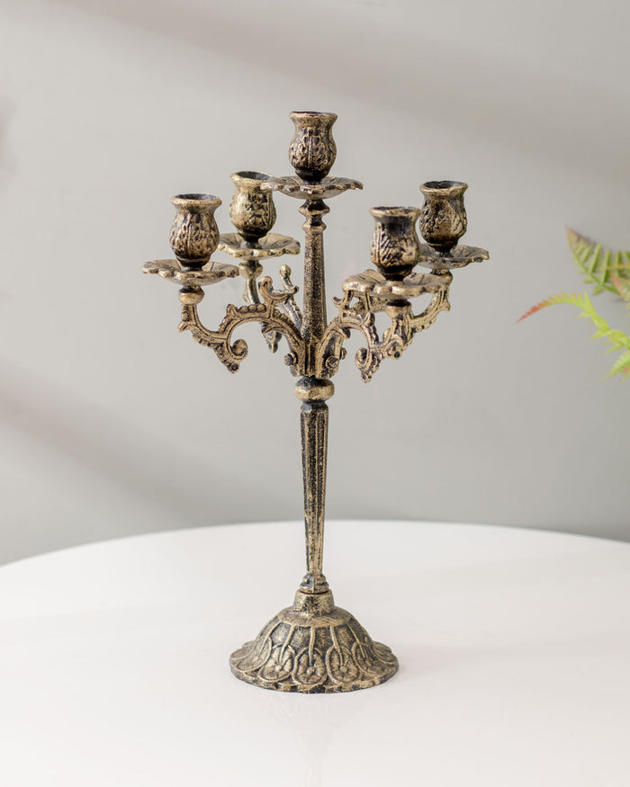 'Constantinople' Cast Iron 5 Arm Candelabra - The Decor Kart