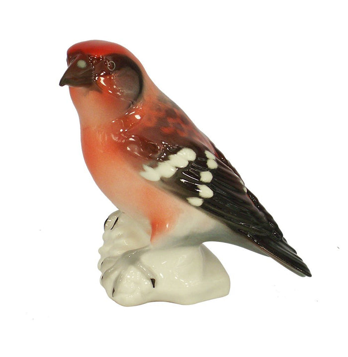 Crossbill Bird Lomonosov Porcelain Collectible Figurine