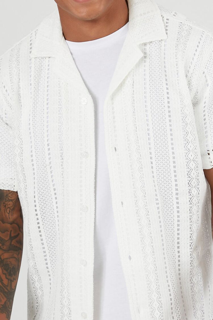 Cuban Collar Crochet Shirt