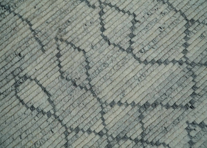 Beni Ourain Hand Woven Ivory and Moroccan Trellis Rug Made with Blended Wool 5x8, 8x10 and 9x12 | UL37 - The Rug Decor