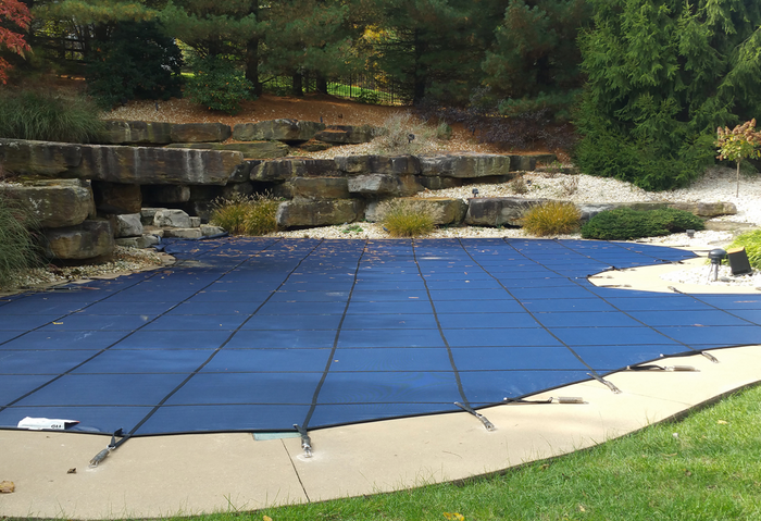 Custom Swimming Pool Winter Safety Cover QUOTE and SAMPLE MATERIALS Mesh & Solid