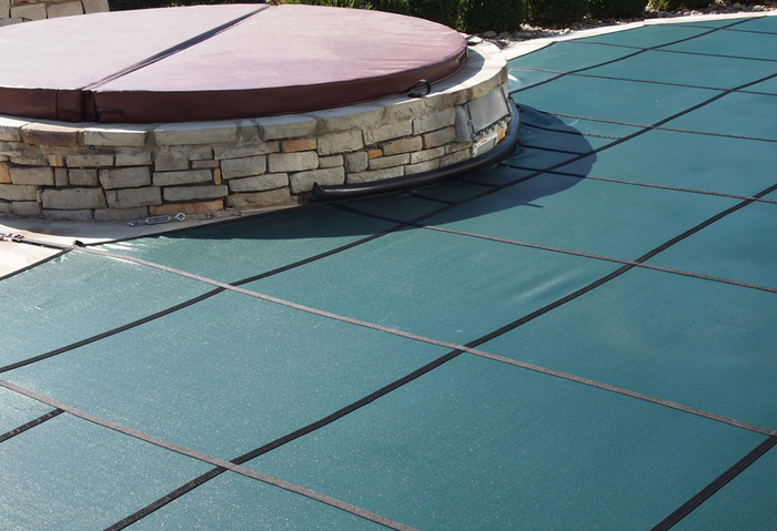 Custom Swimming Pool Winter Safety Cover QUOTE and SAMPLE MATERIALS Mesh & Solid