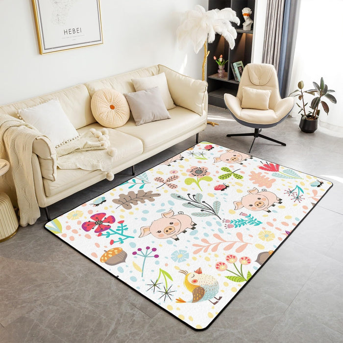 Cute Cartoon Kawaii Animals Area Rug