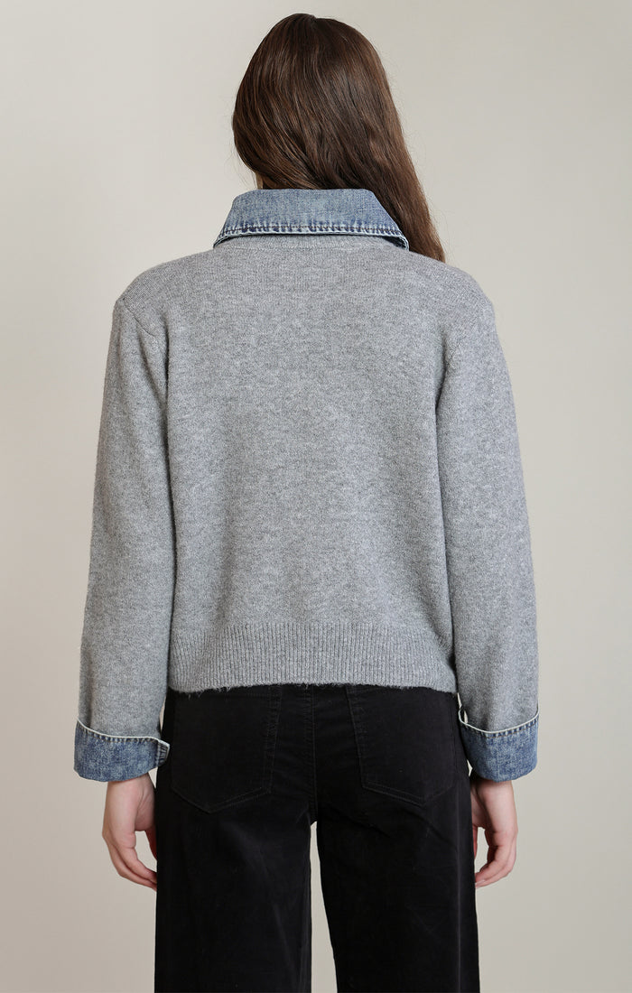 Denim Trim Sweater Acorn Home + Apparel