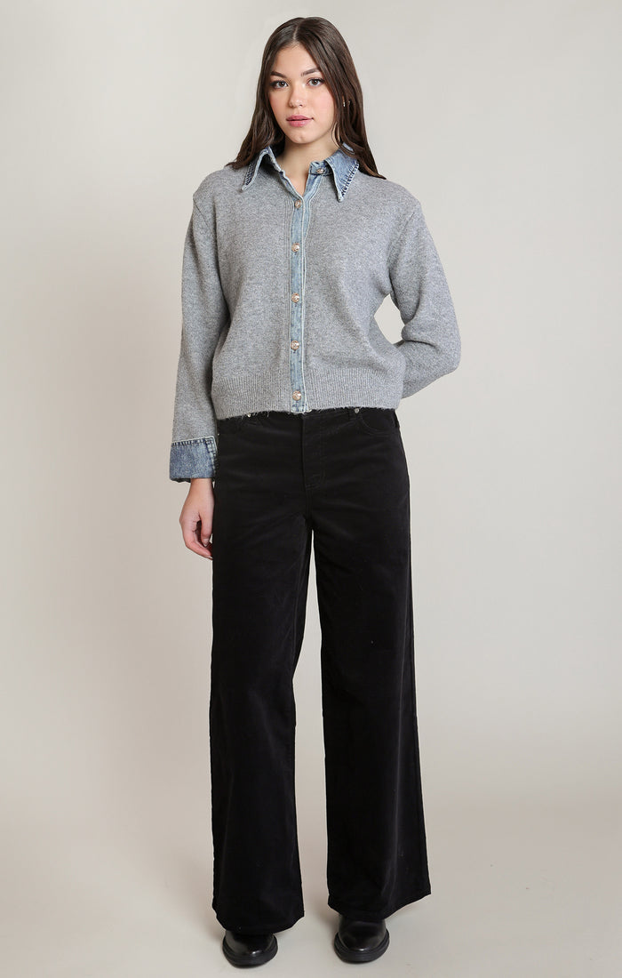 Denim Trim Sweater Acorn Home + Apparel