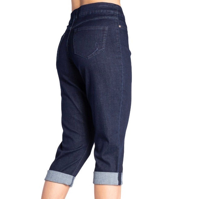 Dirtywash Capri Jeans Pull On, view 2