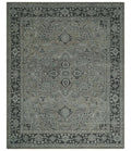 Vintage Distressed 3X5, 4X6, 5x8, 6x9, 8x10, 9x12 Hand Knotted Heriz Serapi Taupe and Ivory Traditional Antique Persian Area Rug | TRD2781 - The Rug Decor