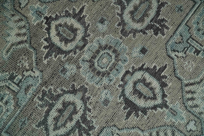 Vintage Distressed 3X5, 4X6, 5x8, 6x9, 8x10, 9x12 Hand Knotted Heriz Serapi Taupe and Ivory Traditional Antique Persian Area Rug | TRD2781 - The Rug Decor