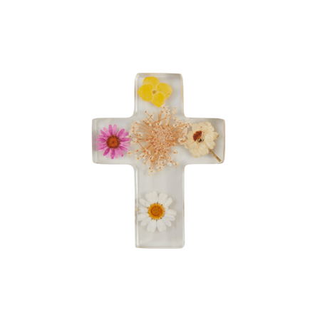 Dried Flower/Fern Resin Cross