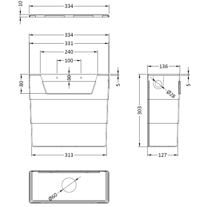 Dual Flush Concealed Cistern with Chrome Flush Button