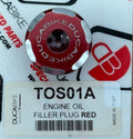 Ducabike Engine Oil Filler Plug TOS01A Red