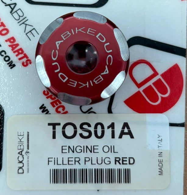 Ducabike Engine Oil Filler Plug TOS01A Red