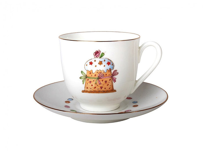 Easter Cake Bone China Cup and Saucer 6 oz/180ml Lomonosov Porcelain Factory