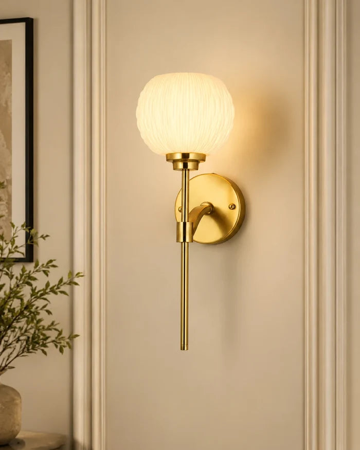 Elara Ribbed Globe Wall Light