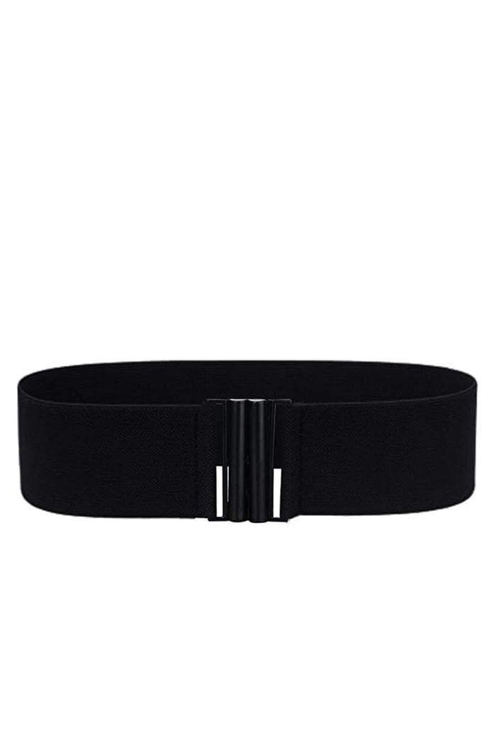 Elastic Cinch Waist Belt with Front Clasp