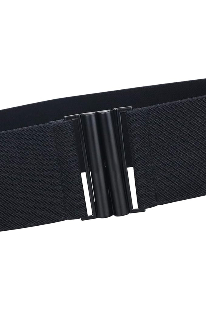 Elastic Cinch Waist Belt with Front Clasp