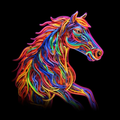 Electric, Neon, Bright Horse
