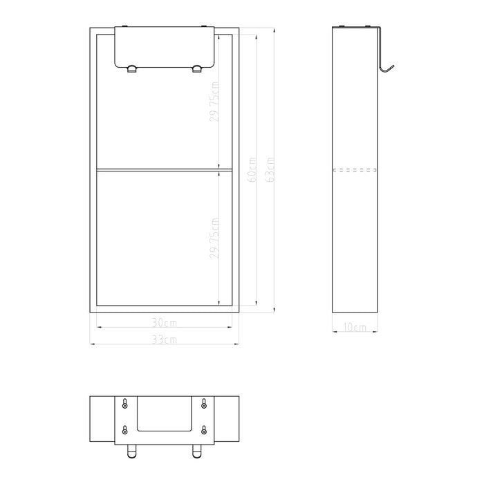 Eliseo Ricci 630mm x 330mm Hanging Shower Shelf - Black