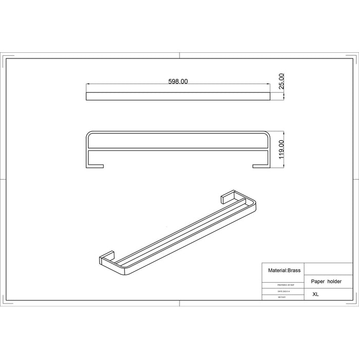 Eliseo Ricci Exclusiv Brushed Bronze Double Towel Rail