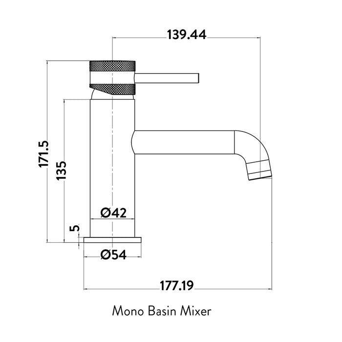Eliseo Ricci Exclusiv Mono Basin Mixer - Chrome