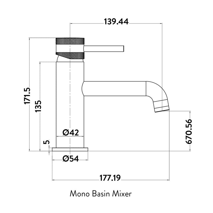 Eliseo Ricci Exclusiv Mono Basin Mixer - Gunmetal