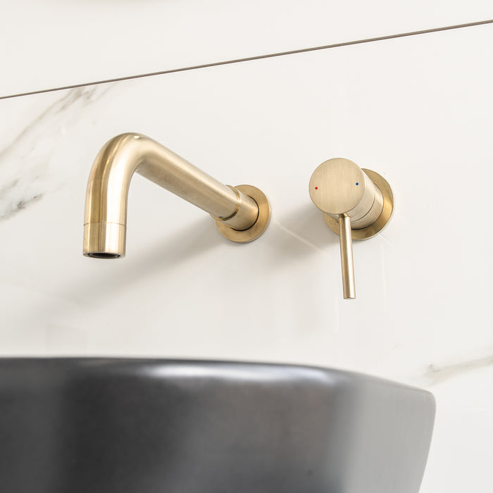 Eliseo Ricci Exclusiv Wall Mounted Basin Mixer - Brushed Brass