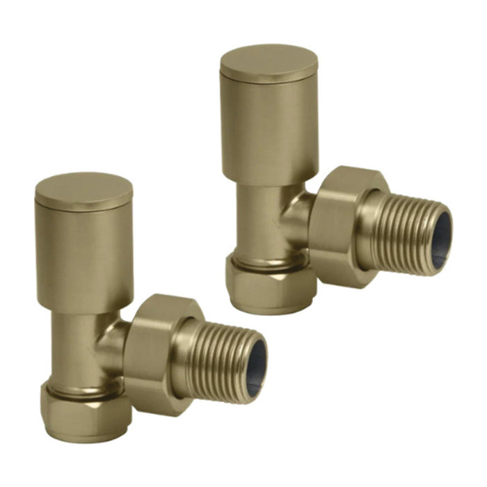 Eliseo Ricci Minimalistic Angled Radiator Valve - Brushed Brass