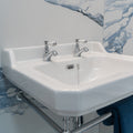 Eliseo Ricci Newbury Basin Pillar Taps - White Handles