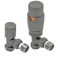 Eliseo Ricci Thermostatic Angled Radiator Valve Pack - Anthracite