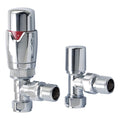 Eliseo Ricci Thermostatic Angled Radiator Valve Pack - Chrome