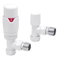 Eliseo Ricci Thermostatic Angled Radiator Valve Pack - White
