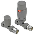 Eliseo Ricci Thermostatic Straight Radiator Valve Pack - Anthracite