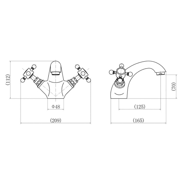Eliseo Ricci Traditional English Balmoral Basin Mixer