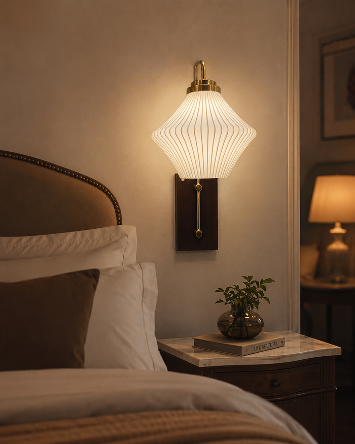 Elowen Pleated Lantern Wall Light