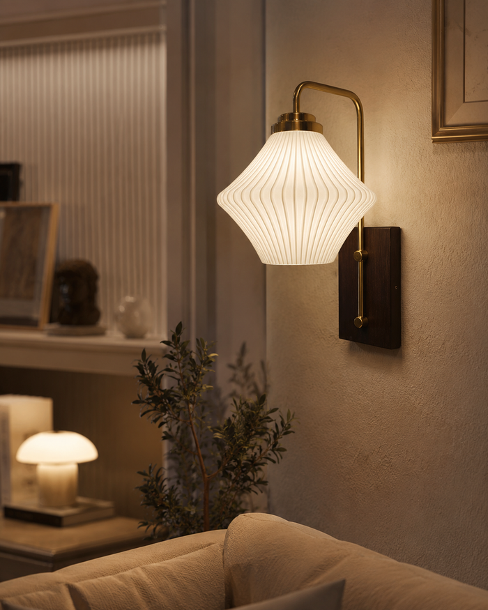 Elowen Pleated Lantern Wall Light