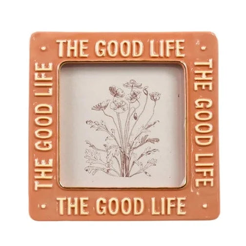 Embossed Stoneware Photo Frame