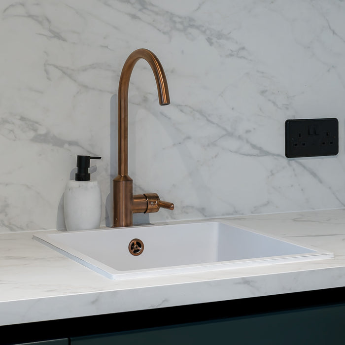 Entice Kitchen Sink Mixer with Swivel Spout & Single Lever - Brushed Copper Finish