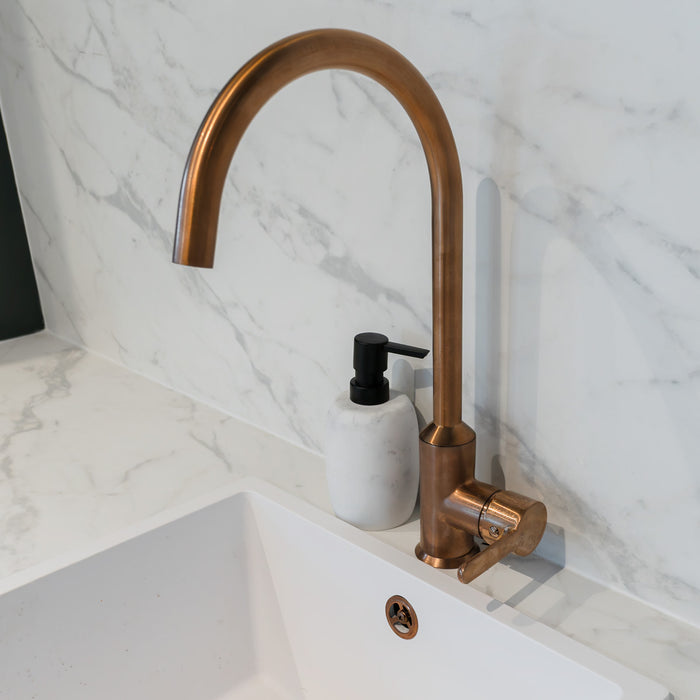 Entice Kitchen Sink Mixer with Swivel Spout & Single Lever - Brushed Copper Finish