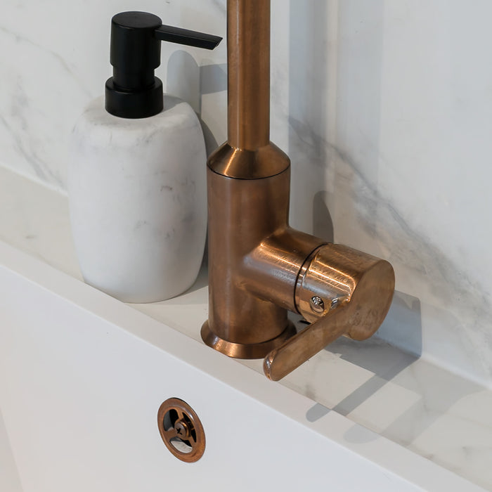 Entice Kitchen Sink Mixer with Swivel Spout & Single Lever - Brushed Copper Finish