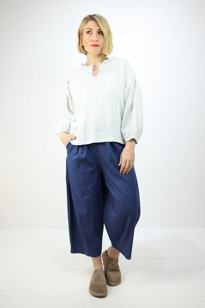 Ewa i Walla Penelope Striped Linen Blouse