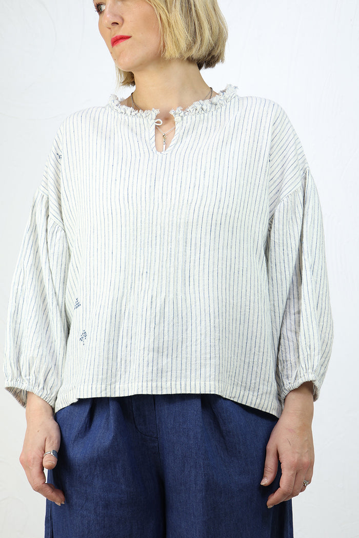 Ewa i Walla Penelope Striped Linen Blouse