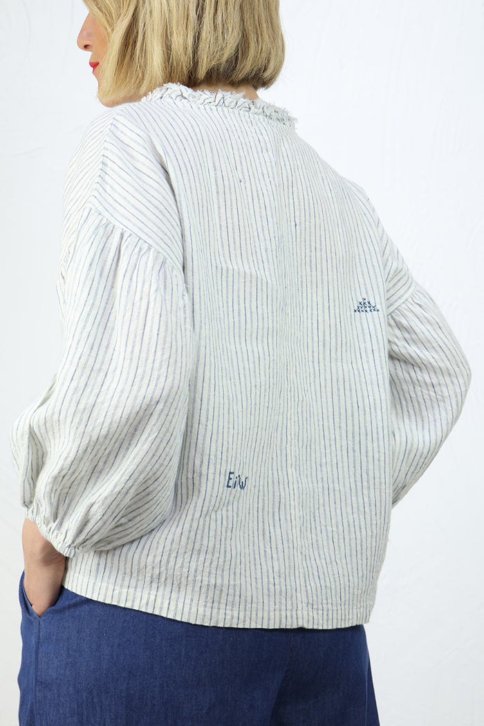 Ewa i Walla Penelope Striped Linen Blouse
