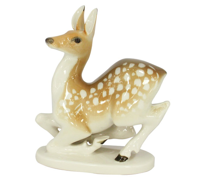 Fallow Deer Doe Lomonosov Porcelain Collectible Figurine